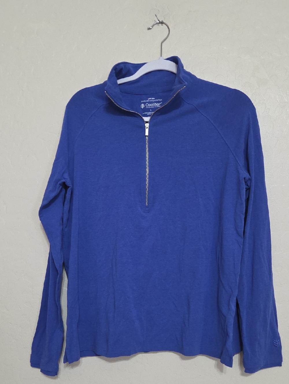Coolibar Royal Blue Quarter-Zip Sun Shirt